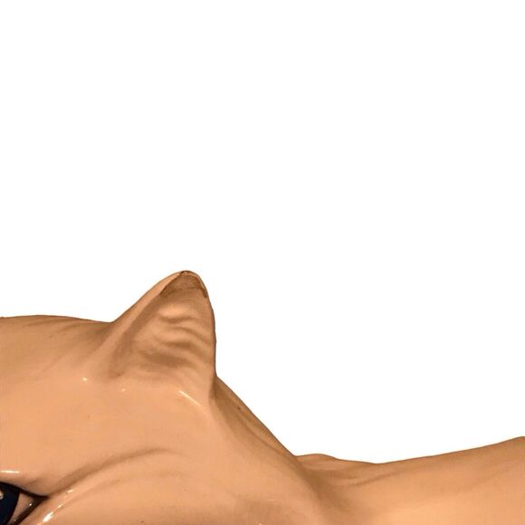 Vintage Ceramic White Persian Cat Blue Eyes Lifesize Figurine - Picture 6 of 13